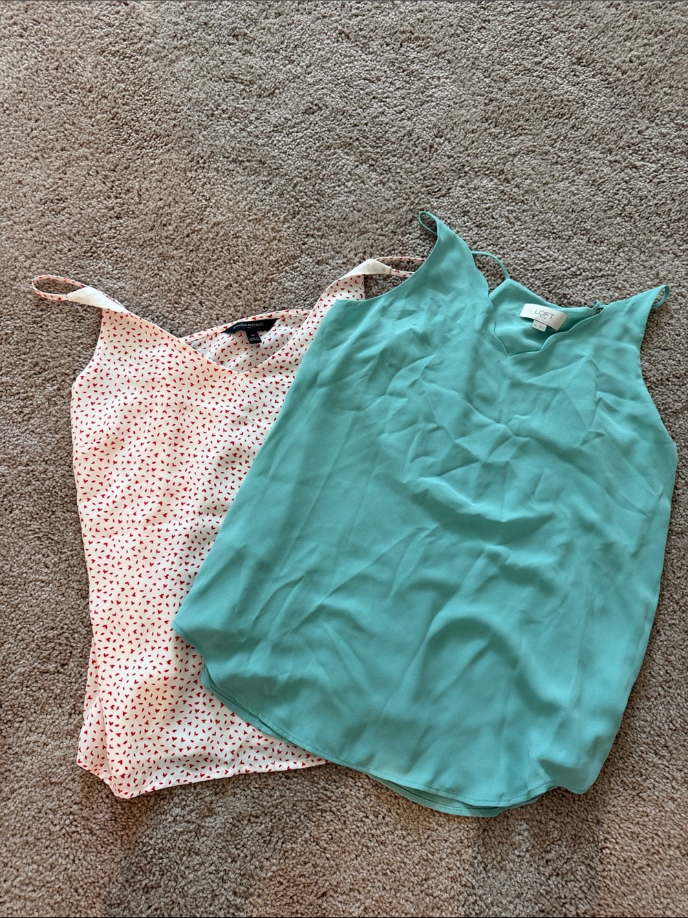 LOFT Aqua Sleeveless V-Neck Camisole and Banana Republic top xs